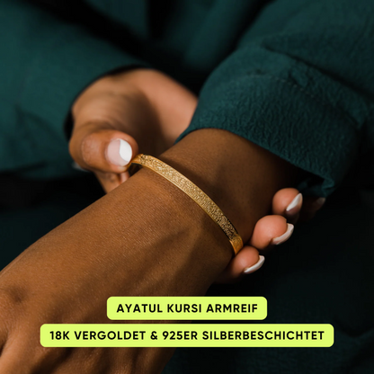 Ayatul Kursi Armreif – 18K Gold & 925 Silber
